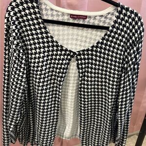 Jessica London Monochrome Houndstooth Sweater